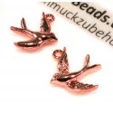 1x rosegoldfarben Anhänger 16x14mm Schwalbe Schmuckanhänger - rosegoldfarben Schmuckzubehör - Leisure-Beads DIY