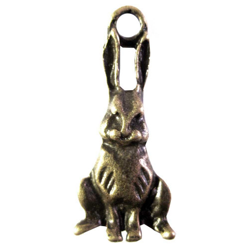 Leisure-Beads - 2x bronzefarben Osterhase Anhänger 23x10x2mm - Schmuckzubehör