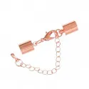 1x rosegoldfarben Verschluss zum Einkleben 10x6mm Innen 5mm Endkappe mit Karabiner zum Einkleben - Schmuckzubehör Endkappe - Leisure-Beads DIY