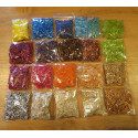 Mix aus 20 Tütchen bunten Stiftperlen 4-6mm insg. 470g - Schmuckzubehör