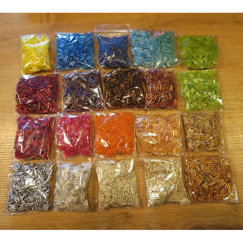 Mix aus 20 Tütchen bunten Stiftperlen 4-6mm insg. 470g - Schmuckzubehör - Leisure-Beads DIY