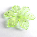 2x grüne Blatt Perlenkappen 28x4mm aus Acryl - Schmuckzubehör