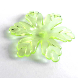 Leisure-Beads - 2x grüne Blatt Perlenkappen 28x4mm aus Acryl - Schmuckzubehör