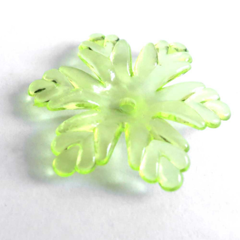 2x grüne Blatt Perlenkappen 28x4mm aus Acryl - Schmuckzubehör - Leisure-Beads DIY