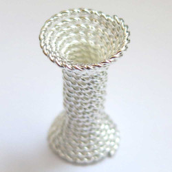 Leisure-Beads - 1x hellsilberfarbene Spirale 30x15mm Innen 5mm Großlochperle - Schmuckzubehör