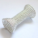 1x hellsilberfarbene Spirale 30x15mm Innen 5mm Großlochperle - Schmuckzubehör