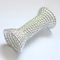 1x hellsilberfarbene Spirale 30x15mm Innen 5mm Großlochperle - Schmuckzubehör - Leisure-Beads DIY