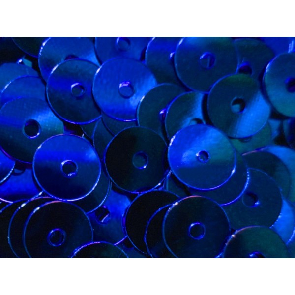 23g blaue Pailletten 6mm runde flache Pailletten - Bastelbedarf - Leisure-Beads DIY