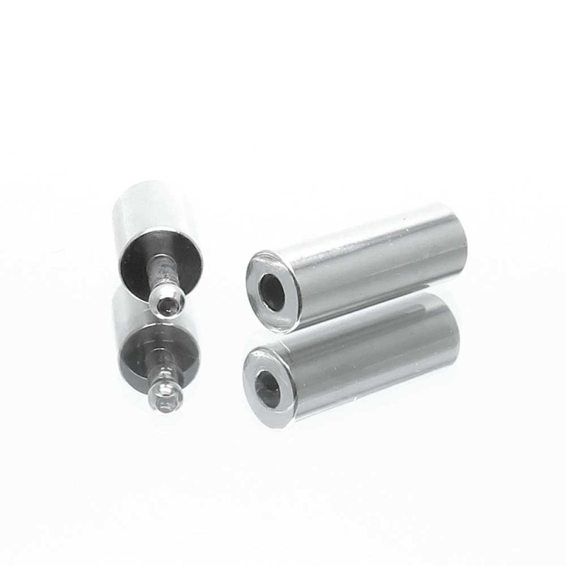 1x Edelstahl Steckverschluss Innen 3mm Größe 16,5x4mm - Schmuckzubehör - Leisure-Beads DIY