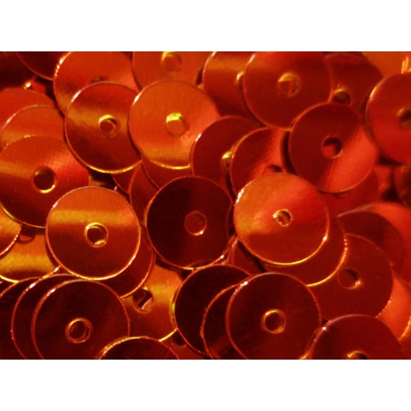 23g orange Pailletten 6mm runde flache Pailletten - Bastelbedarf - Leisure-Beads DIY