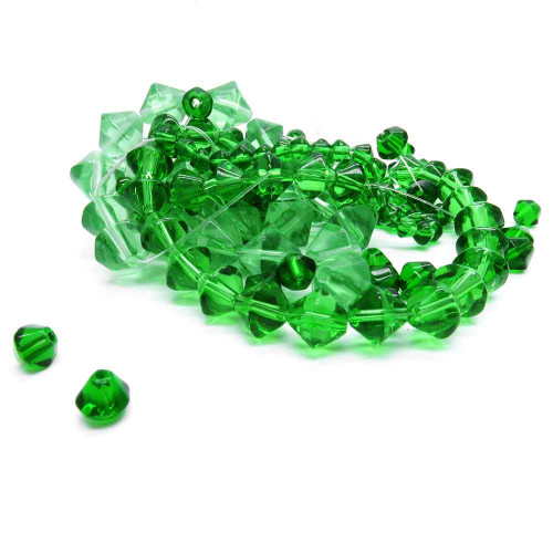 Leisure-Beads - 68g grüne Glasperlen Mix in Rhombenform 4-9mm - Schmuckzuehör