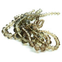 77g graubraune Glasperlen Mix in Rhombenform 4-9mm - Schmuckzubehör