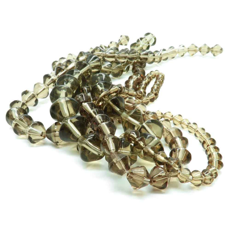 77g graubraune Glasperlen Mix in Rhombenform 4-9mm - Schmuckzubehör - Leisure-Beads DIY