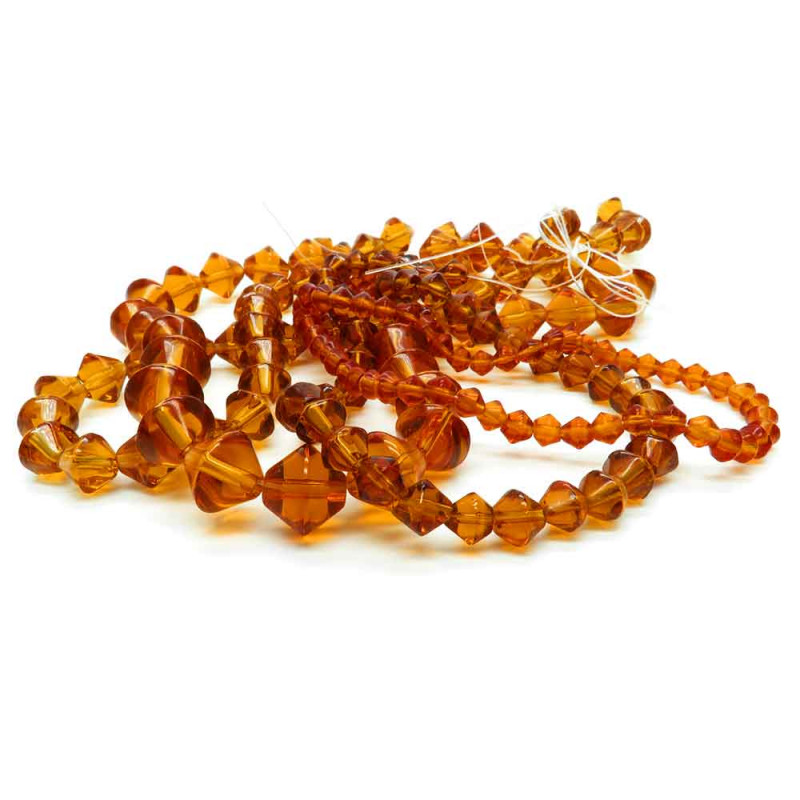 71g braune Glasperlen Mix in Rhombenform 4-9mm - Schmuckzubehör - Leisure-Beads DIY