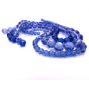 3 Stränge blaue facettierte Glasperlen 4,6,8mm rund - Schmuckzubehör