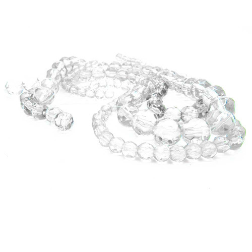 Leisure-Beads - 3 Stränge transparente Glasperlen 4,6,8mm rund - Schmuckzubehör