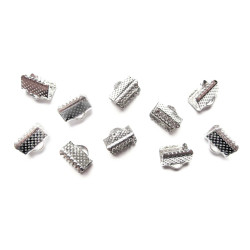 Leisure-Beads - 10x hellsilberfarbene Bandklemme 10mm Bandverbinder - Schmuckzubehör