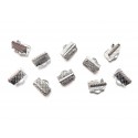 10x hellsilberfarbene Bandklemme 10mm Bandverbinder - Schmuckzubehör