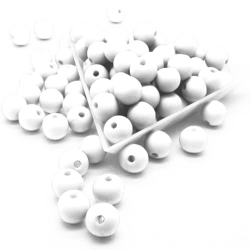 Leisure-Beads - 28g weiße Acrylperlen 8mm - Schmuckzubehör