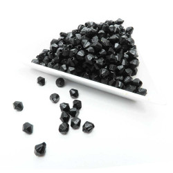 Leisure-Beads - 10g schwarze Acryl Perlen 4mm Rhomben - Schmuckzubehör
