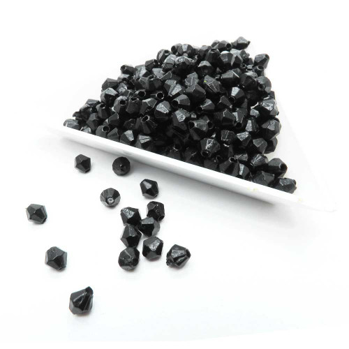 Leisure-Beads - 10g schwarze Acryl Perlen 4mm Rhomben - Schmuckzubehör