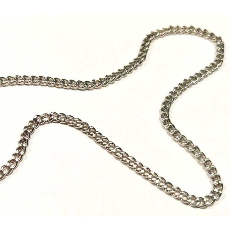 5m silberfarbene Panzerkette 2x0,8mm - Schmuckzubehör Restposten - Leisure-Beads DIY