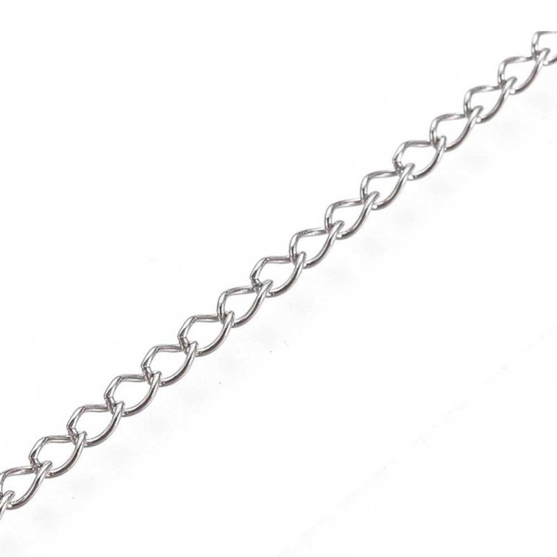Insg. 4m silberfarbene Gliederkette 4x5mm - Schmuckzubehör Restposten - Leisure-Beads DIY