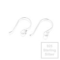 2x 925 Sterling Silber Ohrhaken 20x10mm 925er Ohrfedern - Schmuckzubehör