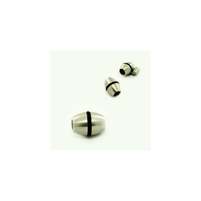 1x Edelstahl Magnetverschluss Innen 4mm 13x10mm silberfarben- Schmuckzubehör - Leisure-Beads DIY