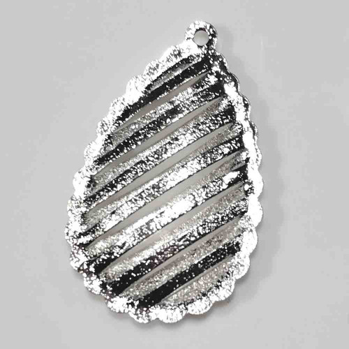 Leisure-Beads - 1x hellsilberfarben Tropfen 33x21x6mm stardust Schmuckanhänger - Schmuckzubehör