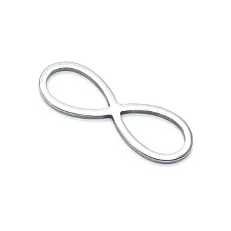 1x Edelstahl Infinity 26x9mm Unendlichkeitszeichen Schmuckverbinder - Schmuckzubehör - Leisure-Beads DIY