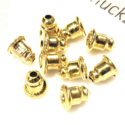 Leisure-Beads - 8x goldfarben Ohrstopper 6x5mm für Ohrstecker und Ohrfedern - Schmuckzubehör zum Ohrringe selbermachen