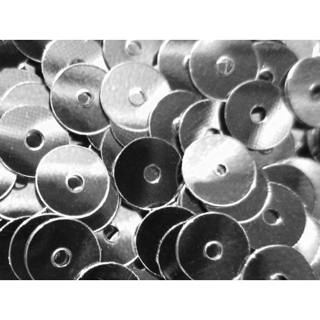 Leisure-Beads - 23g silberfarben Pailletten 6mm runde flache Pailletten - Bastelbedarf