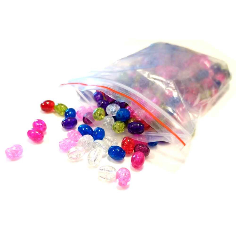 126g bunte Crackle Glasperlen 8x6mm Glasperlen - Schmuckzubehör - Leisure-Beads DIY