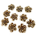 10x filigranes bronzefarbenes 3D Ornament 53x51mm Streudeko - Bastelbedarf