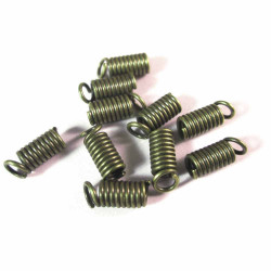 Bronzefarbene Spiralendkappen Innen 2mm 8x4mm - Schmuckzubehör