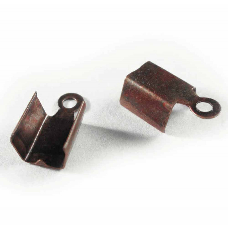 10x kupferfarben Endkappe 12x6mm Schmuckbandklemme - Schmuckzubehör