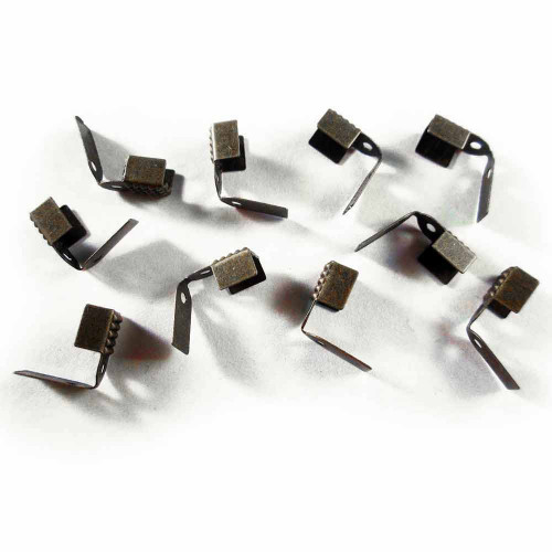 Leisure-Beads - 10x bronzefarben Endkappe 11x8mm Schmuckband Klermmen - Schmuckzubehör