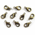 10x Karabinerhaken bronzefarben matt 10 mm Schmuckzubehör