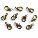 10x Karabinerhaken bronzefarben matt 10 mm Schmuckzubehör - Leisure-Beads DIY