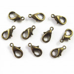 10x bronzefarben Karabinerhaken 10mm matt Schmuckverschluss - Schmuckzubehör