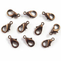 10x Karabinerhaken kupferfarben matt 12mm - Schmuckzubehör