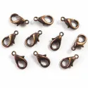 10x Karabinerhaken kupferfarben matt 12mm - Schmuckzubehör - Leisure-Beads DIY
