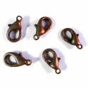 10x dunkelkupfer Karabinerhaken kupferfarben matt 12mm Schmuckverschluss - Schmuckzubehör - Leisure-Beads DIY
