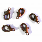 10x dunkel kupferfarben Karabinerhaken 12mm - Schmuckzubehör