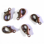 5x kupferfarben Karabinerhaken 14mm matt Schmuckverschluss Kettenverschluss - Schmuckzubehör