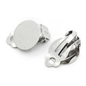 Silberfarbene Ohrclips 20x15mm zum Bekleben - Schmuckzubehör