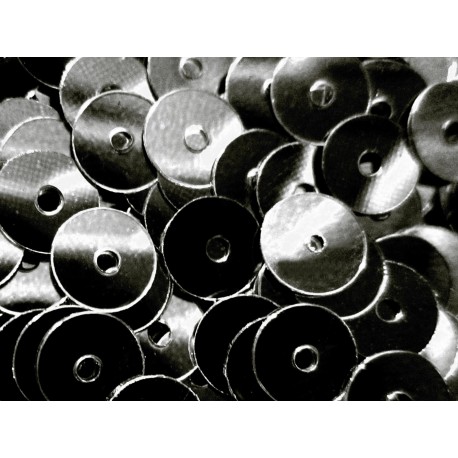 Leisure-Beads - 23g dunkle silberfarben Pailletten 6mm runde flache Pailletten - Bastelbedarf