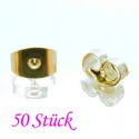50x Edelstahl Ohrstopper 6x4mm goldfarben für Ohrringe - Schmuckzubehör - Leisure-Beads DIY