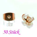 50x Edelstahl Ohrstopper 6x4mm rosegoldfarben für Ohrringe - Edelstahl Schmuckzubehör - Leisure-Beads DIY
